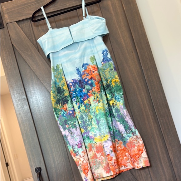 Anthropologie Blue Floral Midi Dress - Picture 4 of 4